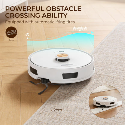 Robot Vacuum and Mop Combo with Smart Mechanical Arm, 10000Pa Suction, Smart Mapping, Obstacle Avoidance, Self-Charging, WiFi App & Alexa, 150 Mins Runtime, For Pet Hair, Floors, Carpets, Home Office