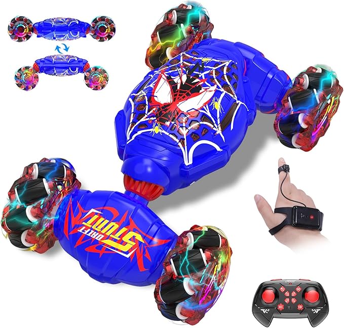 Remote Control Car Gesture Sensing RC Stunt Car 4WD Transform Off-Road Vehicle for 360° Rotation &amp Drift 2.4GHz Hand Controlled Twister Cars RC Cars Toys for Kids Boys Girls Birthday Gift Age