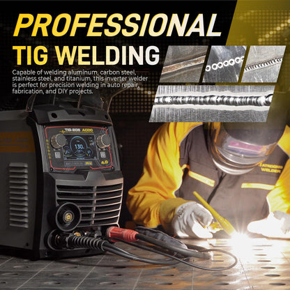 MATRIXINGWELDER TIG-205 PRO AC/DC TIG Welder 200Amp with Pulse, with LED Display, Aluminum TIG Welding Machine 110V/220V with HF/Lift TIG/Stick/MMA/SPOT