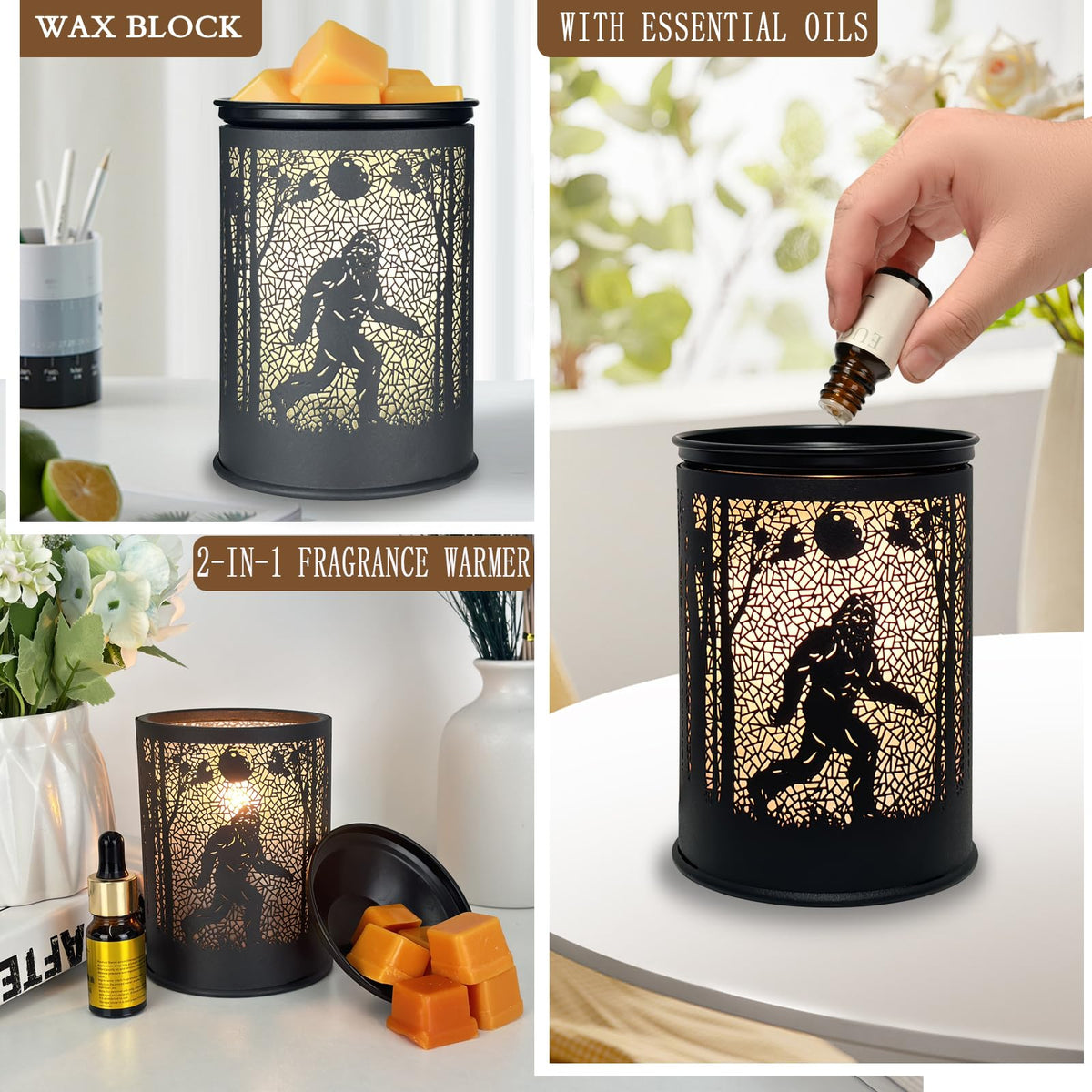scentsy Wax Warmer for Scented Wax melt Warmer Wax Melter for Candle Making lamp Candle Warmer Plate Oil Burner for Home Decor and Gifts for Holiday （Bigfoot/Mythological Animal）…