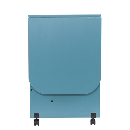 SEI Furniture - Stradville Expandable Rolling Sewing Table Craft Station - Turquoise - Transitional Design, Blue Finish - Ideal for Living Room, Bedroom (HZ8665)
