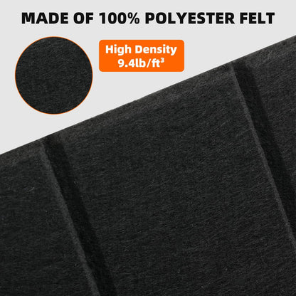 Large Felt Bulletin Board 59" x 35.5" 15 Pack Self-Adhesive Modular Felt Tiles, Cork Board Alternative for Wall, Acoustic Soundproof Panels for Home Office Classroom Decor with 50 Push Pins(Black)
