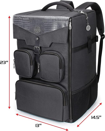 ENHANCE Collector's Edition Board Game Backpack - Reinforced Rigid Board Game Storage with Padded Shoulder Straps Carrying Handle and Accessories Pockets for Dice Card Games More (Dragon Black)