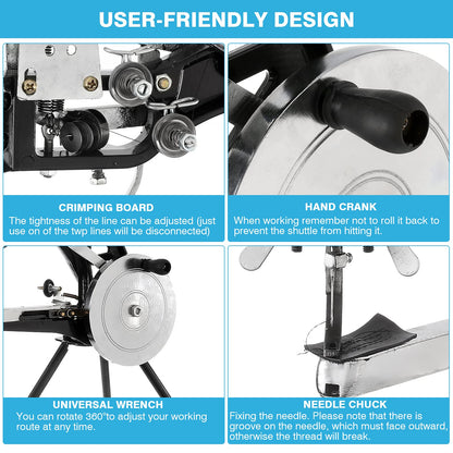 IRONWALLS Leather Cobbler Manual, Heavy Duty Hand Shoe Repair Mending Sewing Machine with Needles, Leather Stitching Sewing Machine for Canvas Cotton Linen, Bags, Cloths, Tents
