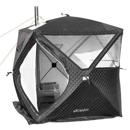 WILLOWYBE Portale Outdoor Sauna Set with Sauna Tent, Sauna Wood Stove for Dry Sauna, Cooking for Family and Friends