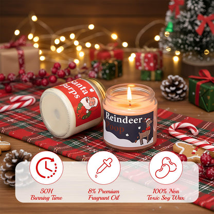 4 Pack Christmas Scented Candle, 3.5 oz Handmade Winter Candles Mini Christmas Candle Set Soy Fir Wax Holiday Candles for Women Xmas Winter Holiday Gift