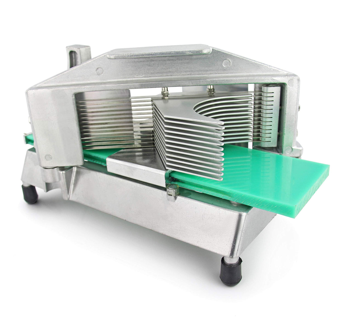 New Star Foodservice Commercial Tomato Slicer, 3/16-Inch, Aluminum Body with Stainless Steel Blades