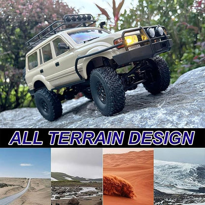 RC Rock Crawler 4x4 RC Truck WPL C54-1 RC Crawler Off Road 1/16 Scale RTR All Terrain Proportional Throttle Steering 2.4Ghz 260 Motor Upgraded Chassis and Counter Rotating Gearbox Adult