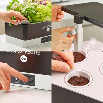 Hydroponic Herb Garden 11 Pods, Indoor Growing System,Smart Indoor Plant System w/Height Adjustable LED Grow Light (Black)