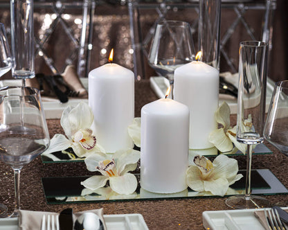 BOLSIUS 12 White Pillar Candles - 2.7 x 5 Inches Unscented Candle Set - 43 Hours - Dripless Clean Burning Smokeless Dinner Candle - Perfect for Wedding Candles, Parties and Special Occasions