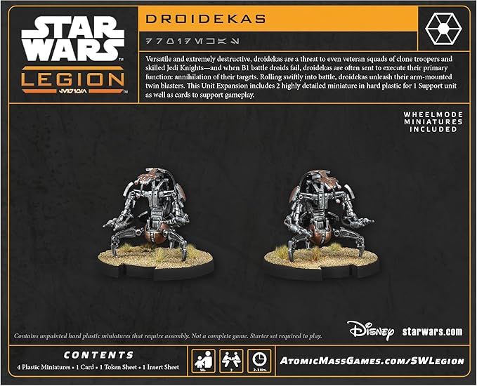 Asmodee Star Wars: Legion Droidekas Unit Expansion - Tabletop Miniatures Game Strategy Game for Kids and Adults Ages 14+ 2 Players 90 Min Playtime