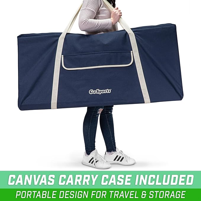 GoSports 4 Foot Width Giant Portable 4 in a Row Game Dark Wood Stain with Rules and Carry Bag