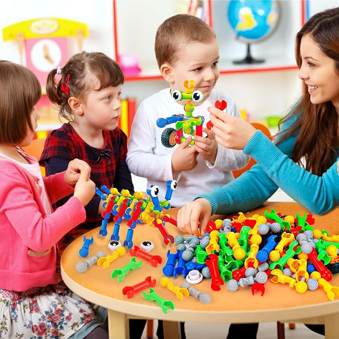 Kids STEM Building Toys for 3 4 5 6 7 8+ Year Old Boy Girl Birthday Gift 186 Pcs Preschool Classroom Learning Activities Fine Motor Skills Building Blocks Ages 4-8 6-8 8-12 Engineering Creative Game