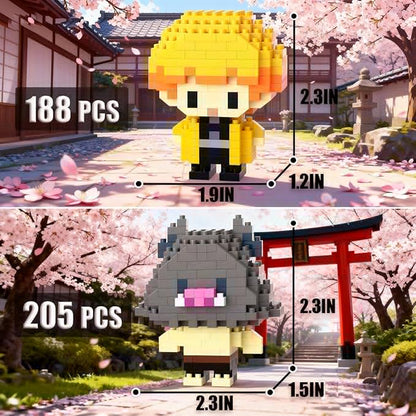 10 Kill Demon Anime Figures Building Block Kit Set Top Popular Monster Slayer Characters Micro Brick Models Head Japanese Manga Toy Merch Collectible Valentine's Day Gift for Fans Teen 14+(2000PCS)