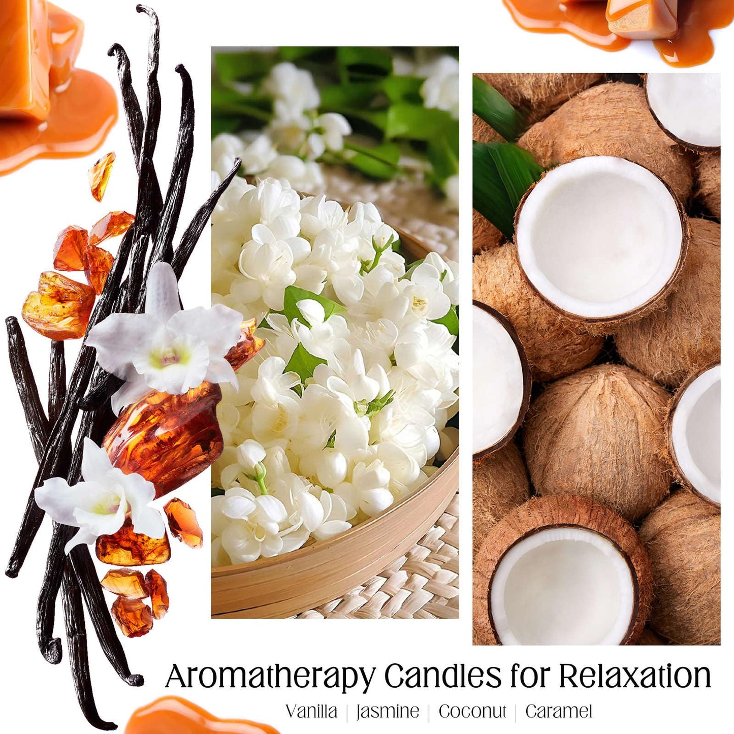 KOTKAS Coconut Vanilla Scented Candles - 8oz Natural Scented Soy Candles Non Toxic Long Lasting Aromatherapy Candles for Home Scented Vanilla Candle Gifts for Women Men Birthday Mothers Day Christmas