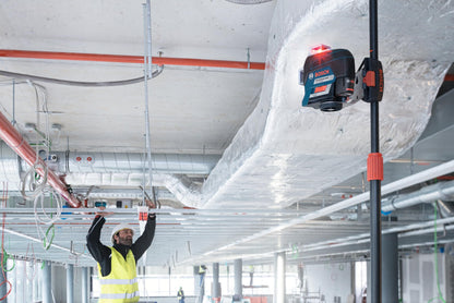 BOSCH GLL3-330C 200 Ft 12V Max Connected 360 Degree Three-Plane Leveling and Alignment-Line Laser, Includes 2.0 Ah 12V Max Lithium-Ion Battery & Charger, Heavy-Duty Pouch, & Accessories