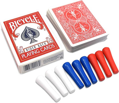 Vivere Giant Cribbage Game – Includes Large Pegs Bicycle Cards and Oversized Board for Family Fun