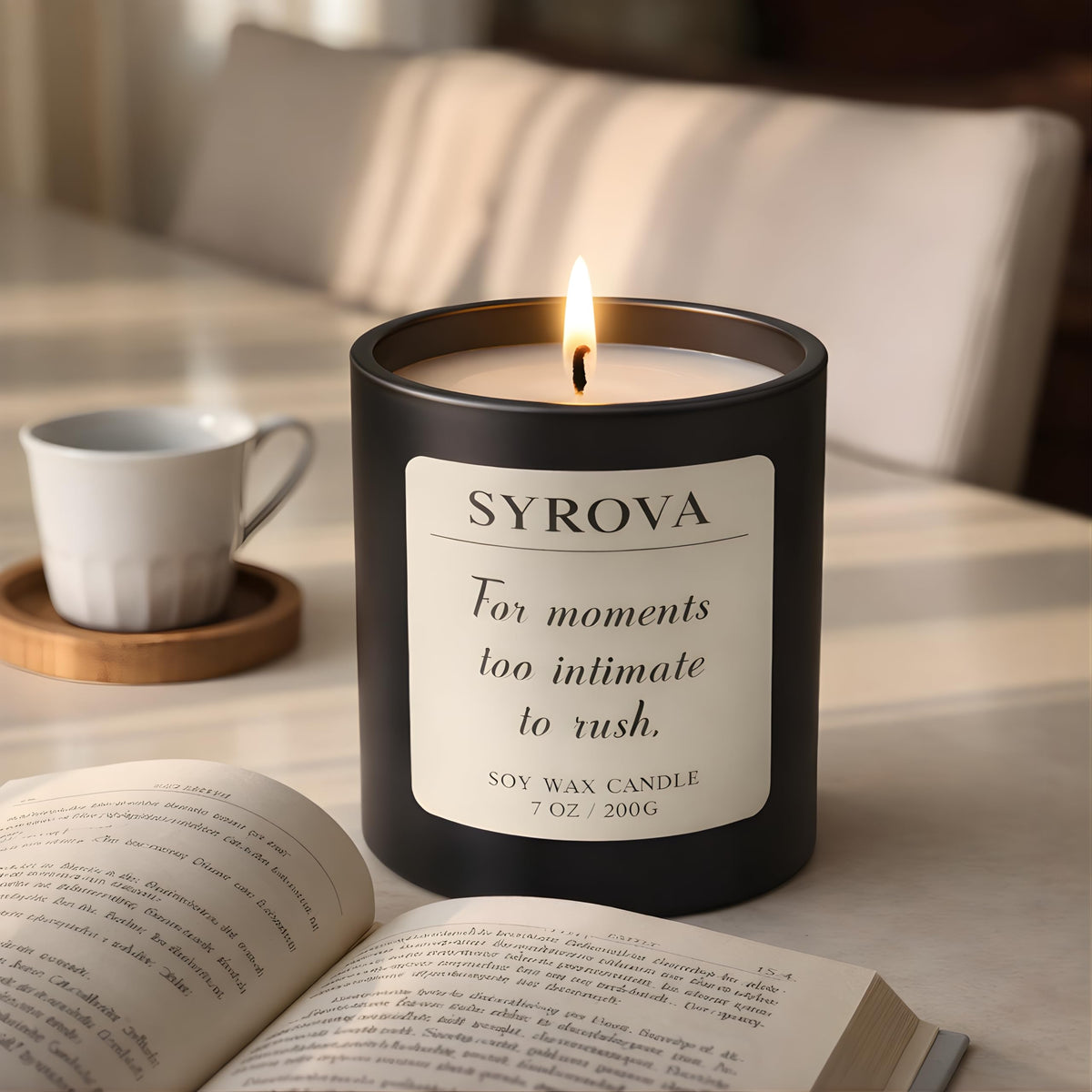 Amber & Tonka Bean Candle, Luxury Scented Soy Candle 7oz, Warm Cozy Fragrance for Home, Relaxing Aromatherapy Candle, Gift for Women, Long Lasting Jar Candle