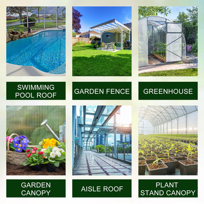 Tatuo 12 Pack 4' X 2' X 0.32'' Polycarbonate Greenhouse Panels Polycarbonate Sheets Twin-Wall Roof Panels Waterproof UV Protected Clear Corrugated Plastic Roofing for Greenhouse Replacement