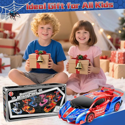 Spider Remote Control Car Spider Robot RC Car for Boys Transformation 2 in 1 Racing RC Cars Toy One Button Deformation &amp 360°Drifting for Boys Ages 3 4 5-12 Birthday