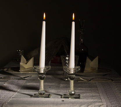 Ner Mitzvah 100 Pack Tall Taper Candles - 8.5 Inch White Dripless, Unscented Dinner Candle - Paraffin Wax with Cotton Wicks - 7 Hour Burn Time