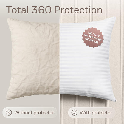 Regine Switzerland Set of 4 Pillow Protectors - Zippered, Stain-Resistant & Washable Standard Size