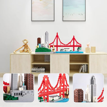 San Francisco Skylines Building Set Model Kit - Engaging Architecture Gift for Adults Micro Mini Blocks 1610pcs+ | Aesthetically Pleasing Fun &amp Compact