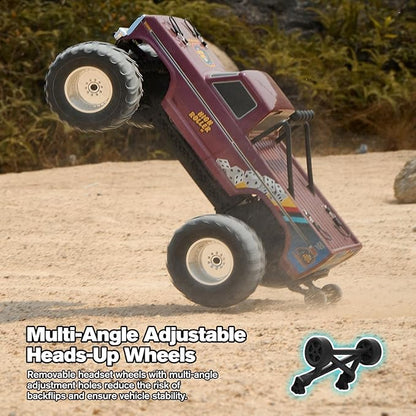 FMS 1/10 Ford F-100 RC Monster Truck RC Crawler RTR 2WD Off-Road Truck with Wheelie Bar High-Torque Motor Hobby Grade Remote Control Car for Adults Black