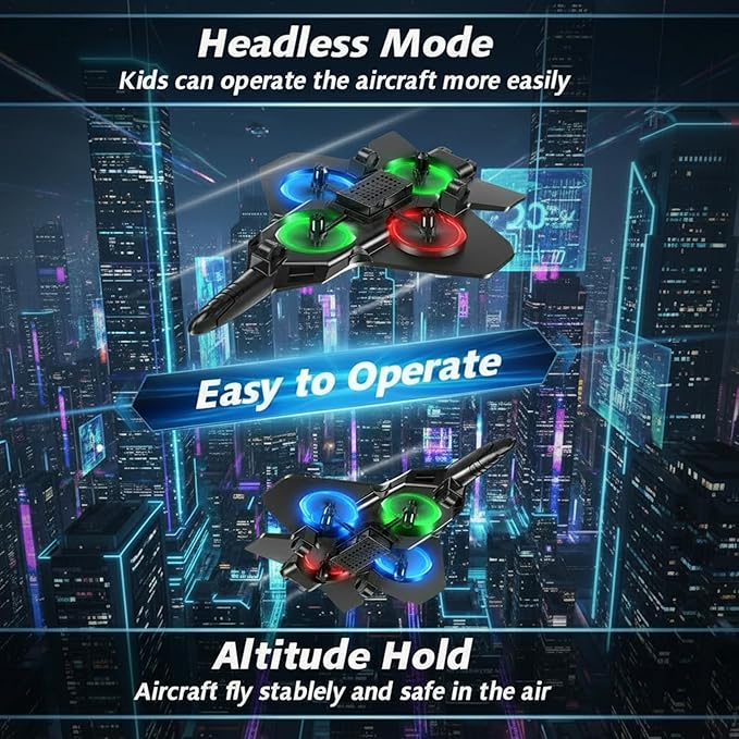 Foam Remote Control Airplanes RC Planes for Kids Adults RC Airplane Fighter Jet with Light 360° Flip Fighter Jet Toys Stunt Roll Airplane Toy Gifts for Boys Ages 8-16