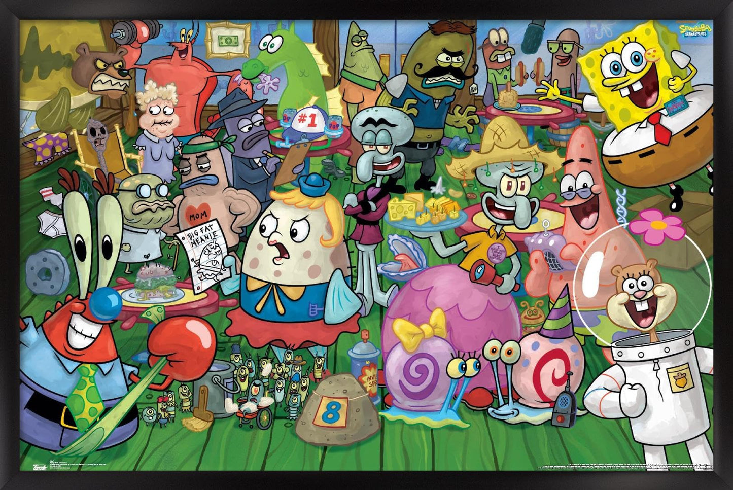 Trends International Nickelodeon Spongebob - Character Wall Poster, 22.375" x 34", Black Framed Version