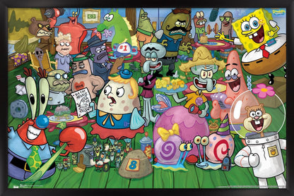 Trends International Nickelodeon Spongebob - Character Wall Poster, 22.375" x 34", Black Framed Version