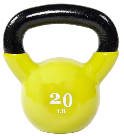 Fitvids Wide Grip 3-Piece Kettlebell Exercise Fitness Weight Set, Include 5 lbs, 10 lbs, 15 lbs and 20 lbs, Set of 3 or Set of 4