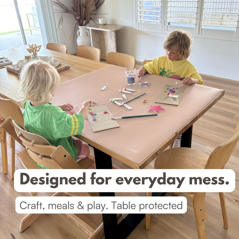 Table Craft Mat to Protect Dining Table, Craft Mess mat 38"x39.4" Great for Childrens Crafts and Play Protect Your Furniture from Spills and Mess Easy to Clean, Heat Resistant (Clay, 38" 39.4")'