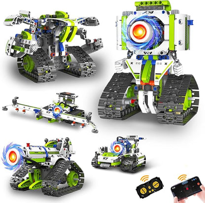 STEM Robot Building Kit Toys for Kids Ages 8-122025 New 5 In1 STEM Toys Robotics Set for Boys Girls337 Pcs Blocks App &amp Remote Control Robot Building Set Science Kit for Kids 8-12
