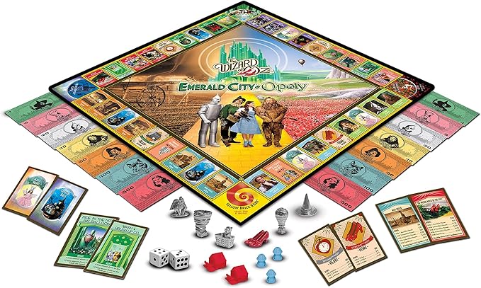 MasterPieces Opoly Board Games - The Wizard of Oz Emerald City Opoly - Officially Licensed Board Games for Adults Kids &amp Family