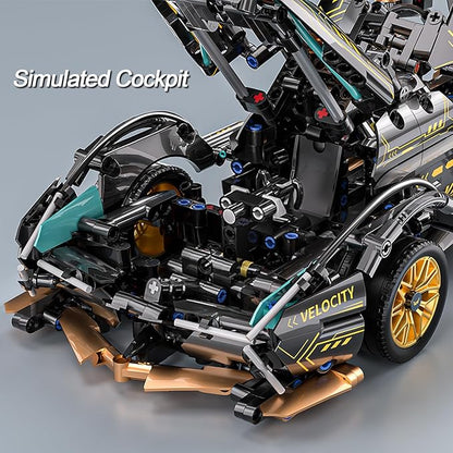 Sport Car Building Block Sets for AdultsRace Car with LED Lights Collectible 1:14 Model Scale Engineering Toy Birthday for Men Teens Boys 8+ 8-12 12-16 12 13 14