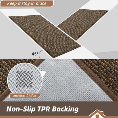 BEQHAUSE Dirt Trapper Door Mat - Non-Slip, Washable, Absorbent Entrance Mat | 24" x 60", Brown