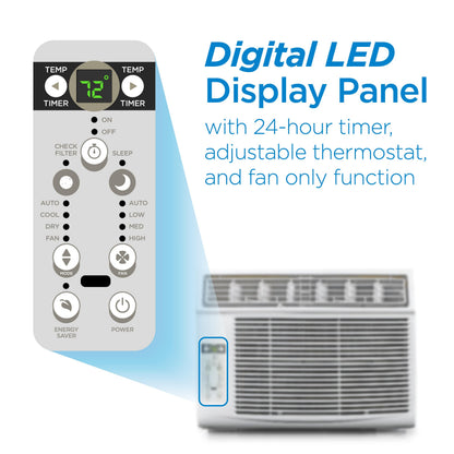COMMERCIAL COOL 14,300 BTU Window Air Conditioner, Window AC with Full Function Remote Control and Electronic Thermostat, Air Conditioner Window Unit up to 700 Sq. Ft. with Energy Saver & Sleep Mode