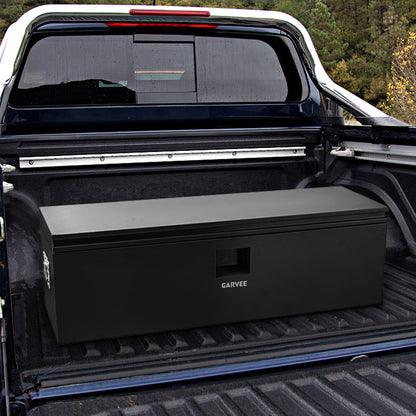 Garvee Steel Truck Tool Box Heavy Duty Truck Bed Toolbox w/Dual Lids, Lockable & Weatherproof, Fits for Pickup, Truck Bed, RV, Trailer
