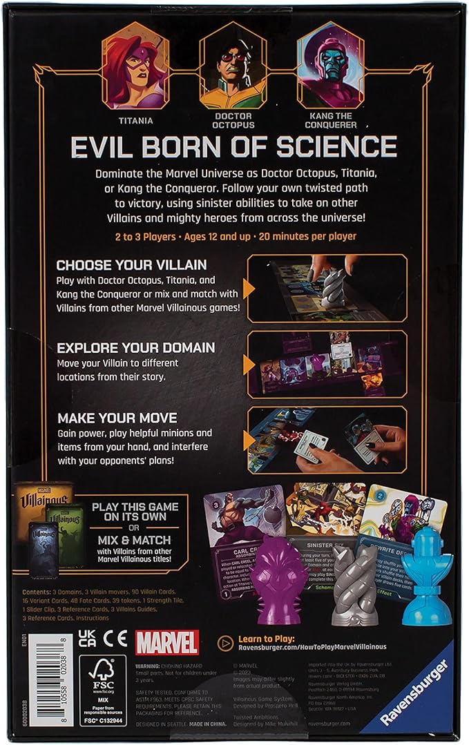 Ravensburger Marvel Villainous: Twisted Ambitions - Engaging Strategy Board Game | Perfect for Marvel Fans &amp Families | Compatibility with Other Marvel Villainous Games | High Replay Value