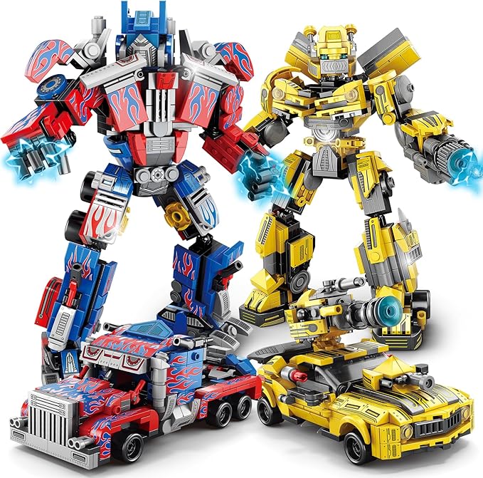 HIGH GODO Transforming Building Set 2in1 Transforming Robot and Truck Building Kit Cool Robots Gifts Toys for Teens Adults 14+ (879 PCS)