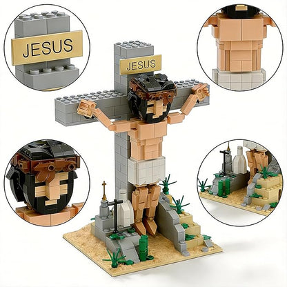 Jesus Building Blocks Set - 401 Pcs Crucifixion Nativity Set for Kids &amp Adults - Religious Easter Gifts Bible Stories Sunday School Educational Toy Inspiring Christian Home Decor Display