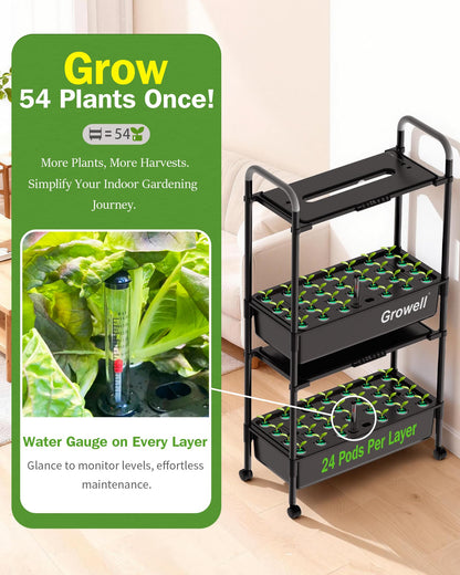 54 Pods Hydroponics Growing System Kit & 120 Pcs Hydroponic Pods Kit