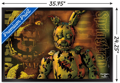 Trends International Five Nights at Freddy's - Springtrap Wall Poster, 22.375" x 34", Black Framed Version