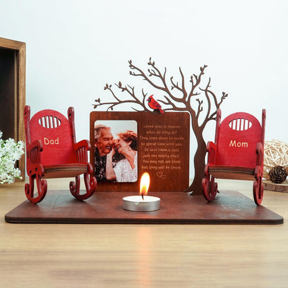 Cardinalis Memorial Candleholders - Personalized Name Sign for Loved Ones | Wooden Keepsake Decor