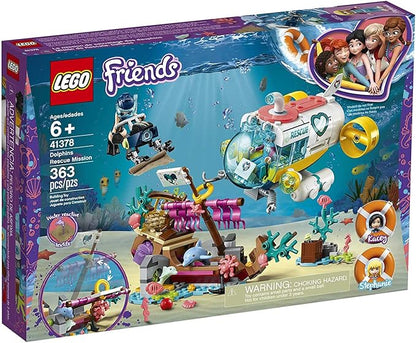 LEGO Friends Dolphins Rescue Mission 41378 Building Kit with Toy Submarine and Sea Creatures Fun Sea Life Playset with Kacey and Stephanie Minifigures for Group Play (363 Pieces)