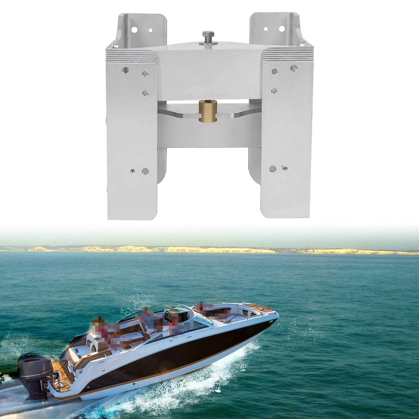 ECOTRIC 8'' Jack Plate Adjustable Outboard Motor Boat Power-Lift Manual Jack Plate Aluminum for Boat Steering System 40-225 Horsepower Engine