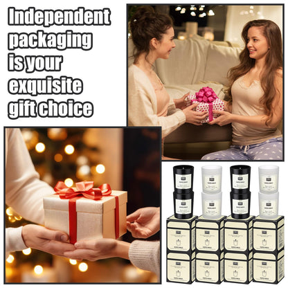 Threlaco 72 Pcs Scented Candles Bulk Home Aromatherapy Candle Gift for Women 8 Fragrance Long Lasting Soy Wax Jar Candles for Mother's Day Thanksgiving Christmas Coworker Employee (Fresh, Black White)