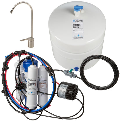 Home Master TMHP-L HydroPerfection RO System, 9-stages, 99% rejection DOW membrane, Patented 2-pass Remineralization, 4.5sec Fill Rate, 1:1 Waste Ratio, UV 99.9% EPA 97952AZ1, Lux Faucet, Fridge Ki