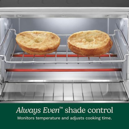 Cuisinart Custom Classic Toaster Oven Broiler, 1800 Watt Countertop Toaster Oven to Bake, Broil, and Toast, Non-Stick Interior, Consistent Toast Control, Brushed Stainless Steel/Black, TOB-40N